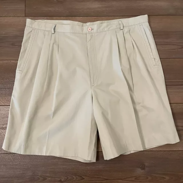 LE COQ SPORTIF Mens 40 Beige Cotton Poly Blend Pleated Shorts $19.18 ...