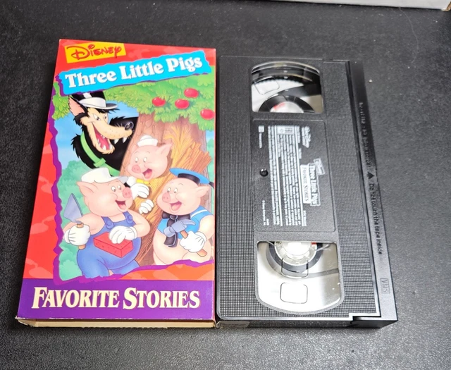 DISNEY FAVORITE STORIES : Three Little Pigs (VHS, 1996) Rare Animated ...