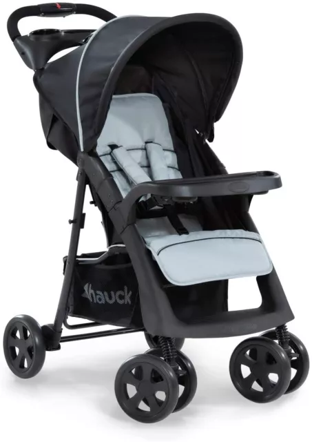 Hauck Shopper Neo II Pushchair Pram Buggy Black Silver+Raincover upto 4 Years