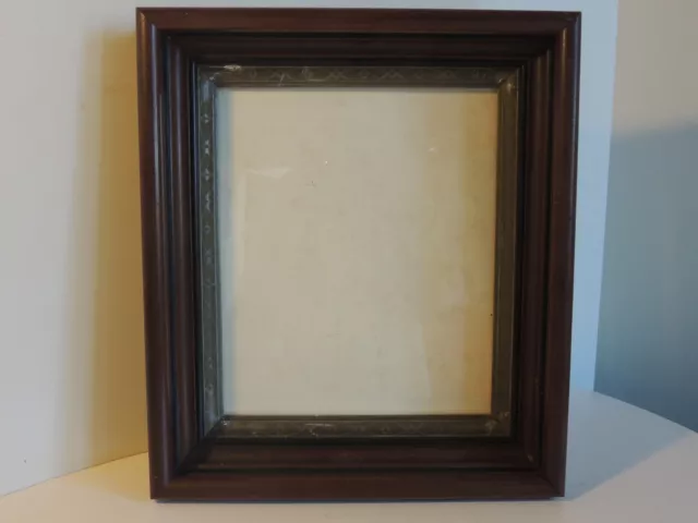 Antique Victorian Deep Walnut Wood Picture Art Frame 12x10 Eastlake Shadow Box