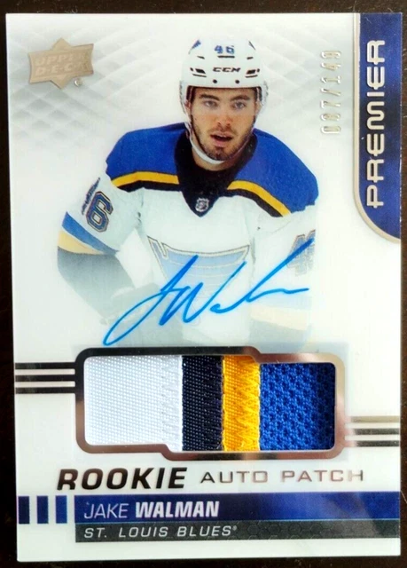 2020-21 UD Premier Rookie Patch Auto JAKE WALMAN 37/149 Detroit Red Wings Blues