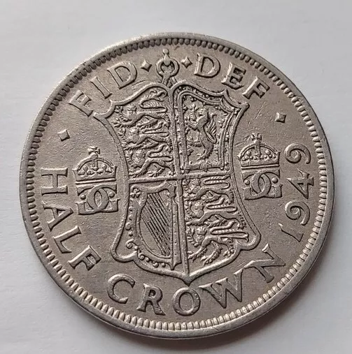 1949 King George VI  Halfcrown:  Circulated Condition *-Slightly Twisted-*