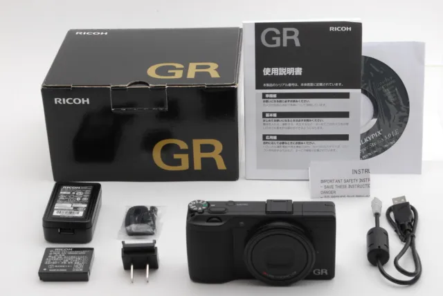 SH:011 [Top MINT in Box] Ricoh GR 16.2MP Digital Compact Camera Black From JAPAN