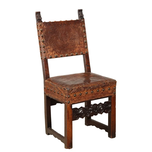 Jeu De 4 Chaises Directoire Anciennes En Noyer - Italie XVIIIe Siècle - Originaux Avec Certificat