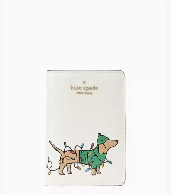 Kate spade Claude Dachshund Dog Passport Holder Travel Wallet Holiday K9320 NWT