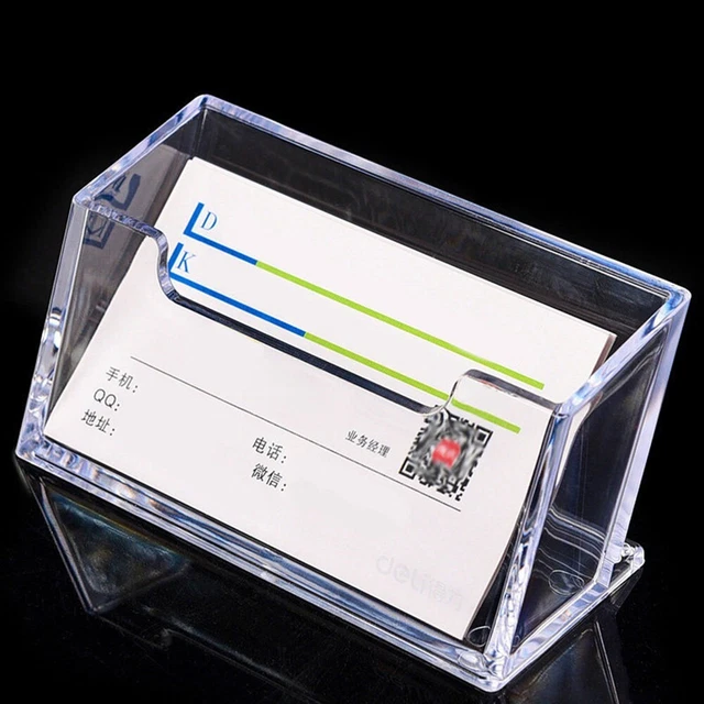 Estuche para tarjetas de visita acrílico escritorio estantería transparente soporte para tarjetas de visita