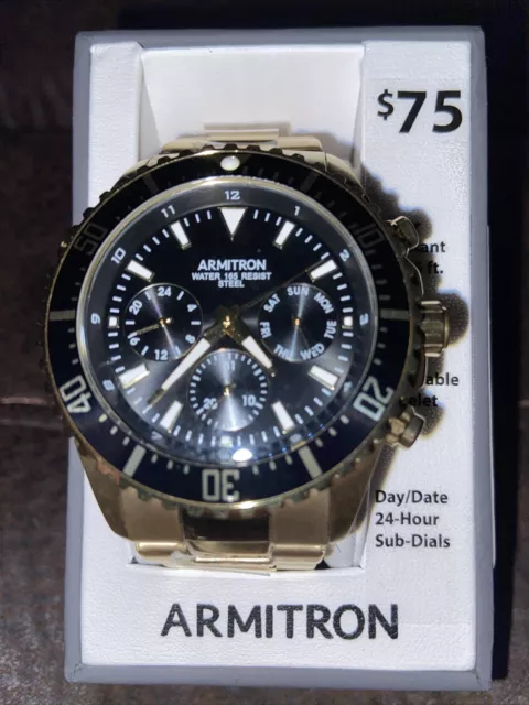 Mens Armitron Watch Gold Tone