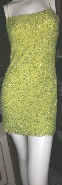 Retrofete Green Sequin Mini Dress Nwt Size L