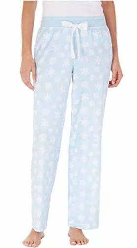 NAUTICA Women's Velour Lounge/Sleep Pajama Pant Lt Blue Snowflake-Pajama S,M,