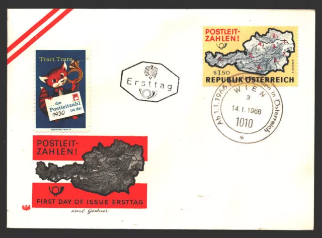 FDC-Ersttag-Österreich-Graz "Postleitzahlen 1966"