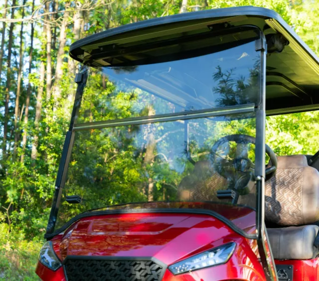 Folding Golf Cart Windshield for EZGO TXT w/ Storm Body Kit & 1" Struts (Tinted)