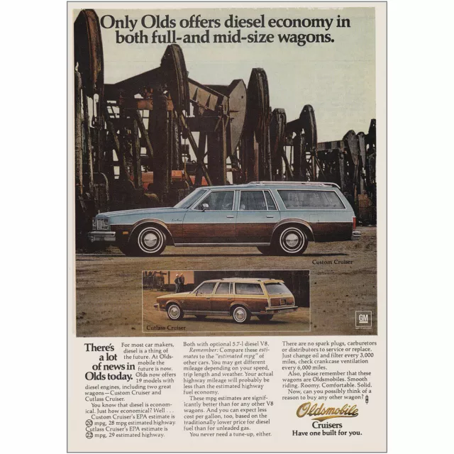 1979 Oldsmobile Cutlass Cruiser: Diesel Economy Vintage Print Ad