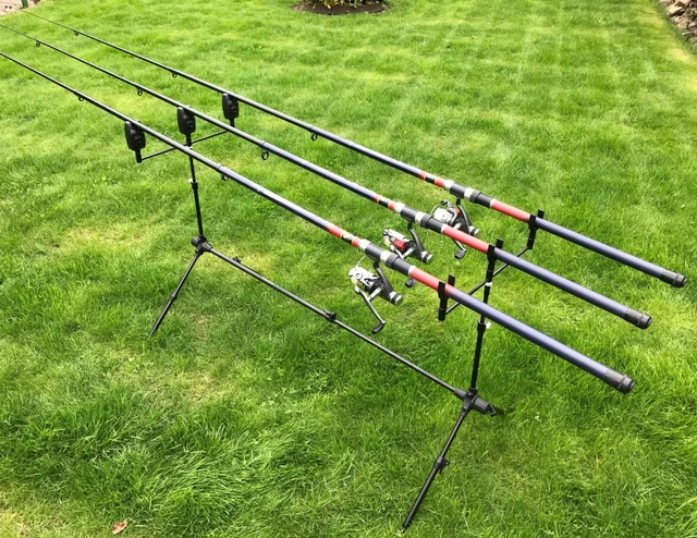 ZANDERSET 3 ZANDERRUTEN 3,00m 3 ROLLEN ROD POD ELEKTR. BISSANZEIGER ANGELSET