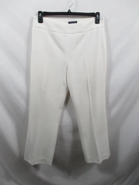 Jones New York Pants Womens 10 White Dress Straight Leg Stretch Zip Polyester
