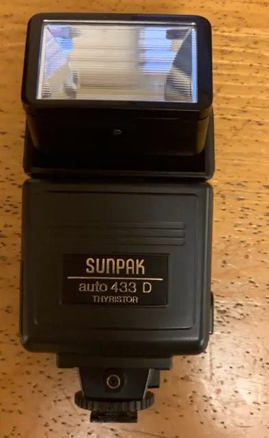 Sunpak Auto 433 D Thyristor Flash Hot Shoe Mount For Pentax Cameras