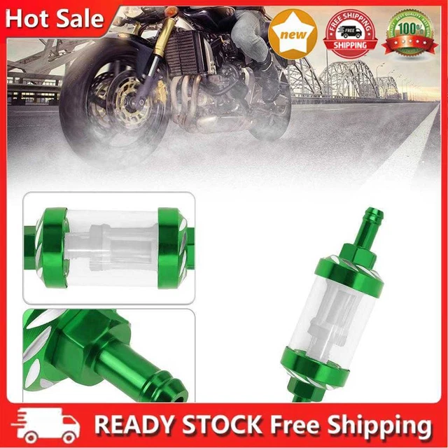 8mm CNC Aluminio Aleación Aceite Calefactor Filtro de Gas para ATV Dirt Pit Bike Motocross