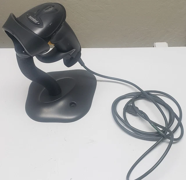 Zebra Symbol LS2208 Series USB Barcode Scanner Corded Handheld Laser With Stand