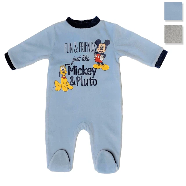 Body neonato Disney Mickey Mouse Pluto tutina Pagliaccetto in velluto bimbo 3409