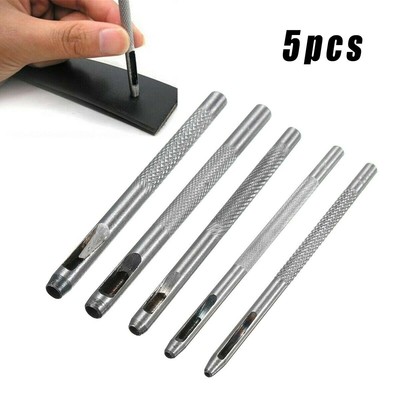 9PCE Set Cavi WAD pugno Cintura in cuoio per Guarnizione forellini TONDI materiale Cutter 