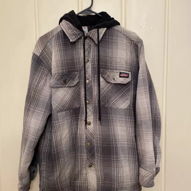 dickies flannel Shirt Jacket Hooded Men’s Size M