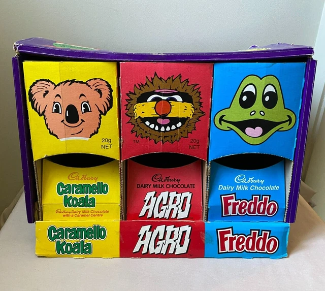 LARGE VINTAGE Cadbury Chocolate Box Caramello Koala, Freddo and Agro