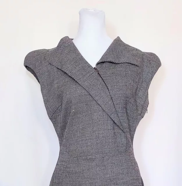 Antonio Berardi Handknit  Asymmetrical Collar Wool Dress Made In Italy Sz 8 Long 2