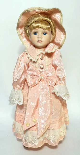 The Emerald Doll Collection Porcelain Blonde in Pink Dress #79503
