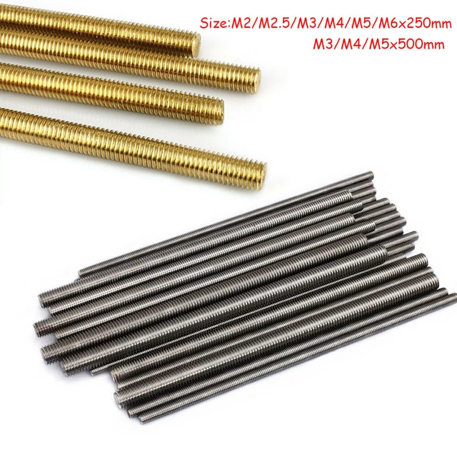 Threaded Rod Bar 304 Stainless Steel Screw Full-Threaded Studs M2 M2.5 M3 M4-M6