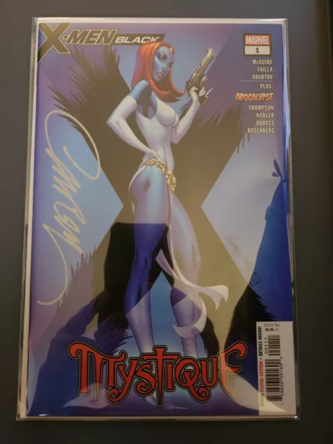 X-Men Black Mystique #1 Signed J Scott Campbell Exclusive Variant W/Coa Nm