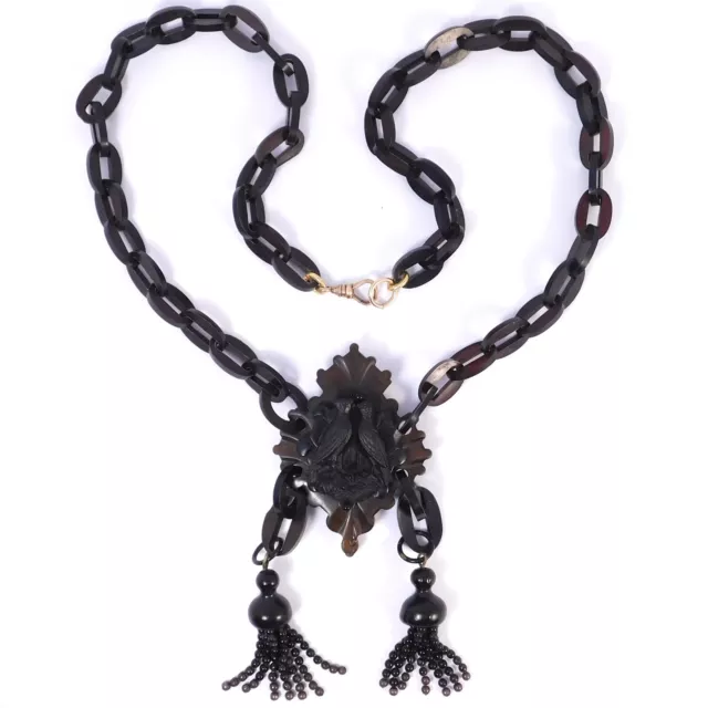Victorian Vulcanite Mourning Necklace