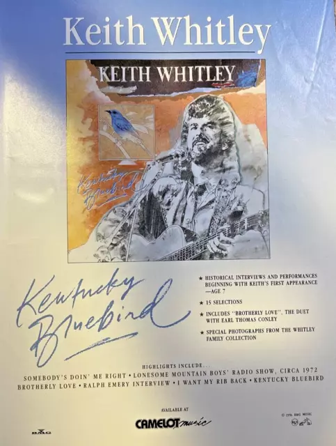 1991 Magazine Advertisement Keith Whitley Kentucky Bluebird