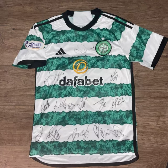 Squad Signed Celtic Home Shirt 23/24 With Photo Proof And Coa