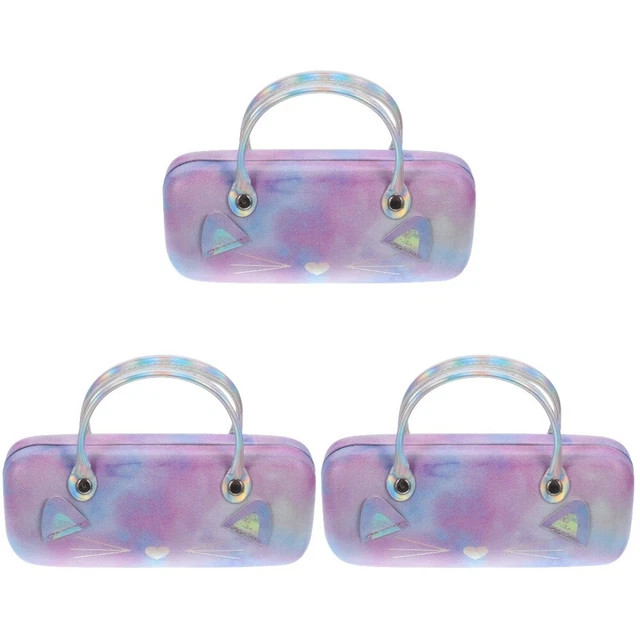 3 PIEZAS Estuche Gafas Portátil 16x7x4cm Cuero PU Viajes