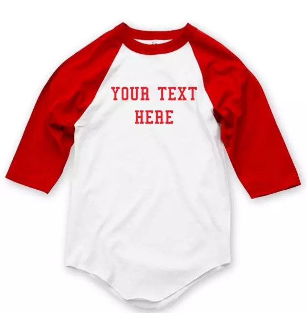 NW Personalized Custom 3/4 Sleeve BaseBall T-Shirts Raglan Create your own text