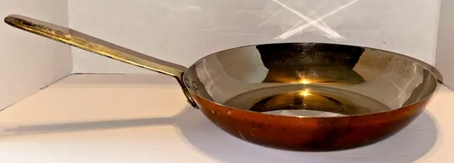 Used Douro B&M Copper Brass Stainless Saute Pan Frying Pan Skillet 10.5"W 2"H