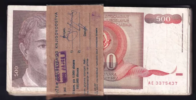 Jugoslawien Yugoslavia: ca. 80x 10 Dinara 1991 - mit Originalbanderole