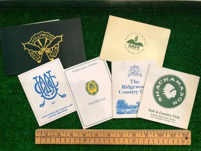 (6) Unused Scorecards Historic NJ Golf Clubs, Ridgewood, Hollywood, More-