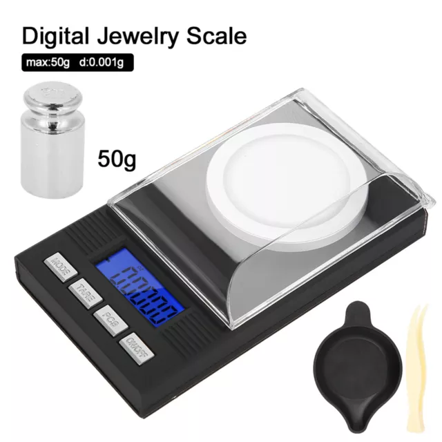 50g/0.001g Digital Milligram High Precision Mini Electronic Jewelry Scale Pocket