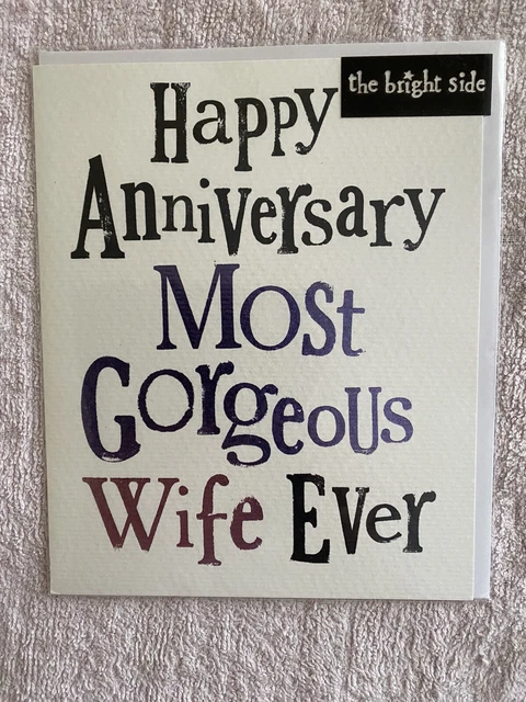 Biglietto D'Auguri Per La Moglie Per L'Anniversario Di Matrimonio – Design Elegante E Moderno – Formato Grande 17,8 X 27,9 Cm Con Busta