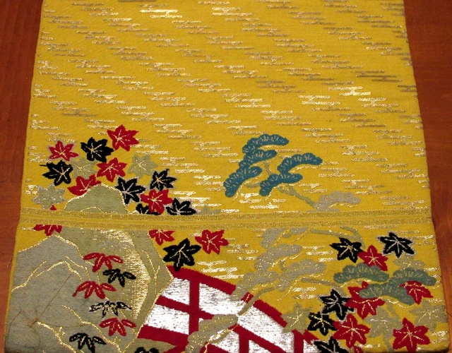 Colorful Textile Weave Obi Fabric Made in Japan 100% Silk 32" Length #319A