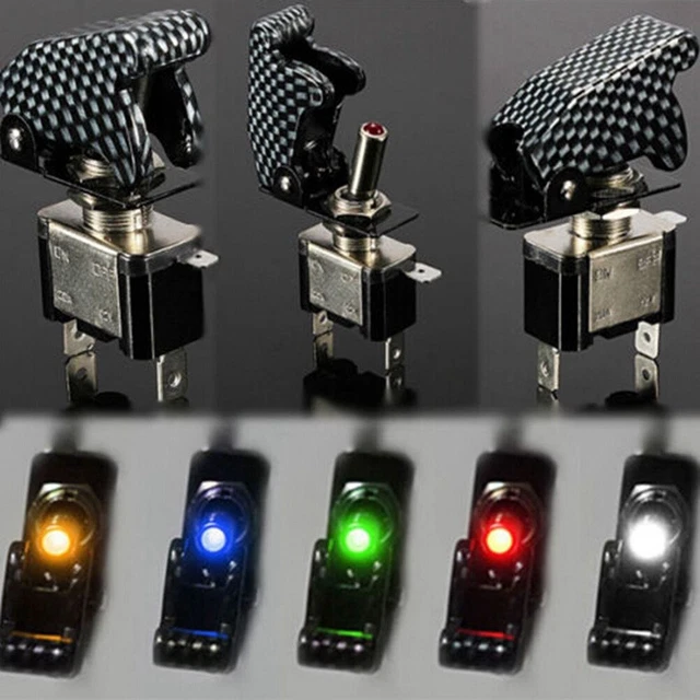 Interruttore A Levetta 3 Pin SPST 12V 20A Con Led Blu Acceso/Spento – Per Auto, Barca, Camper – Materiale ABS - 2