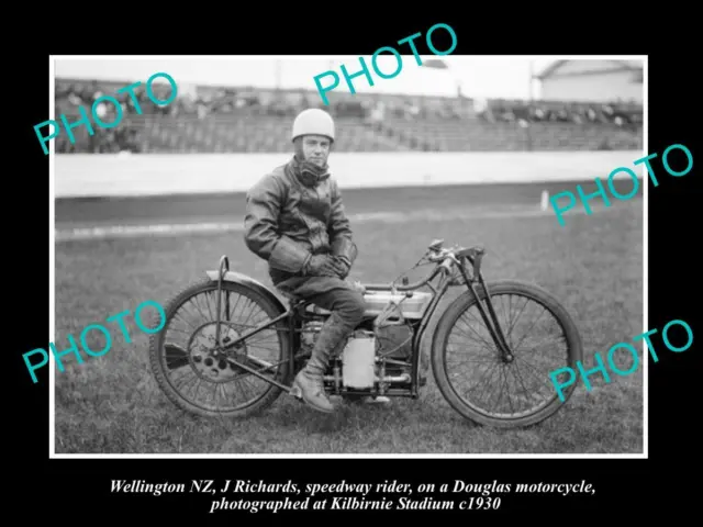6x4 HISTORIC PHOTO OF WELLINGTON NZ DOUGLAS SPEEDWAY MOTORCYCLE c1930 KILBIRNIE
