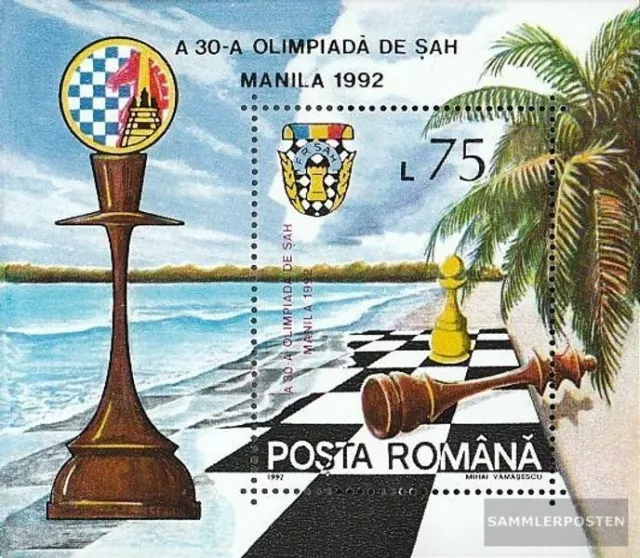 Rumania Bloque 273 (completa edición) nuevo con goma original 1992 Olimpiada de
