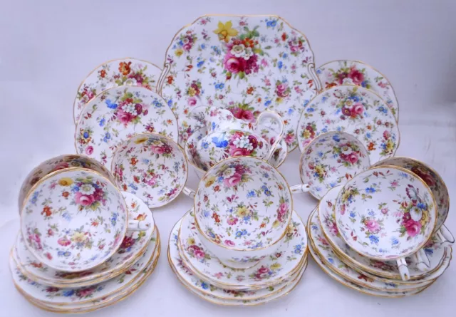 Hammersley  English Chintz Large Tea set,  3257 Signed F.Howard