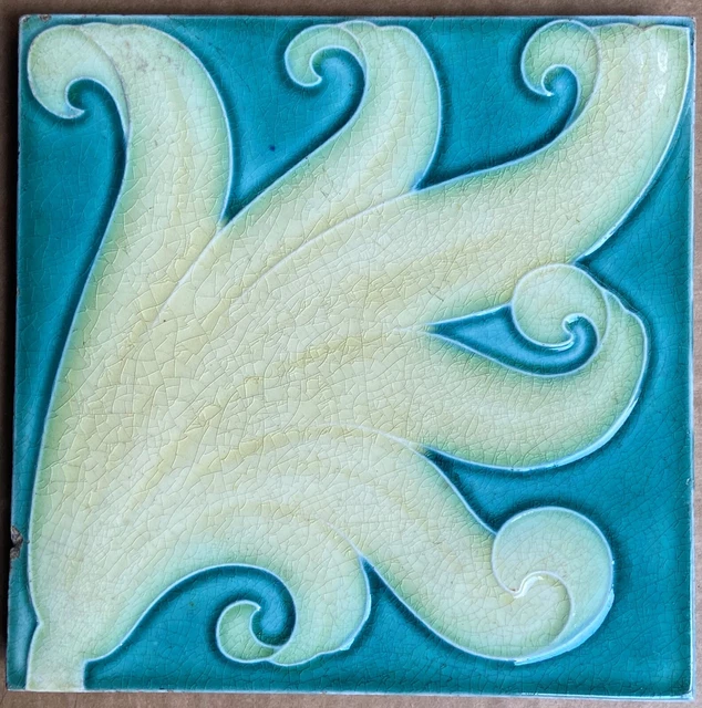 Antique Pilkington's England - Art Nouveau Majolica Tile C1900