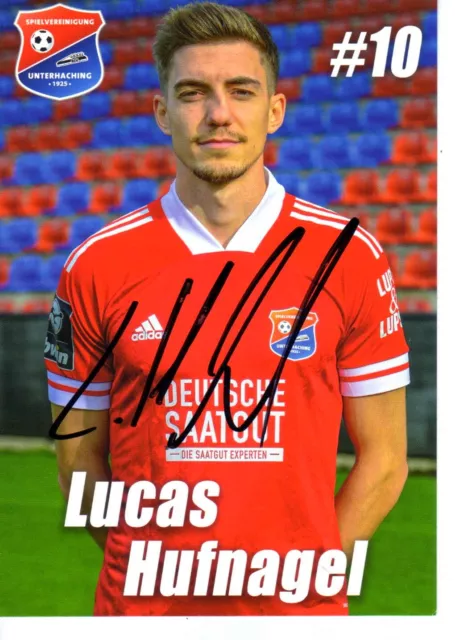 Lucas Hufnagel SpVgg. Unterhaching 2020-2021 Autogrammkarte handsigniert