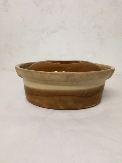 Antique French La Bourguignonne Terrine: Glazed Earthenware Casserole