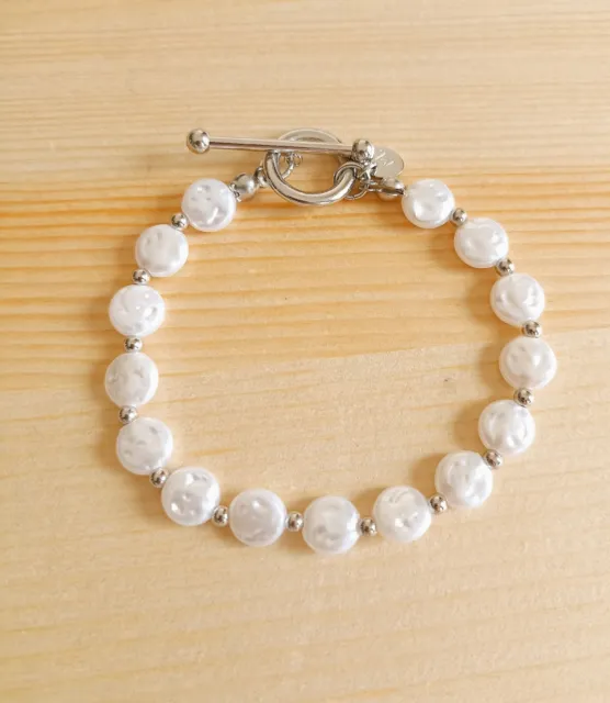 White Mother pearl beaded bracelet