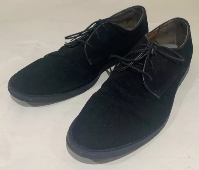 TOPMAN FORMAL SHOES 42 BLACK Lace Up Corduroy Look Upper MENS