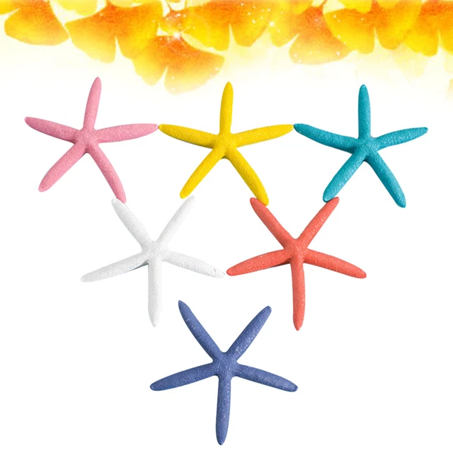 6 piezas Boda Estrella de mar Decoración de pared Resina Estrella de mar Decoración de boda Foto Utilería para